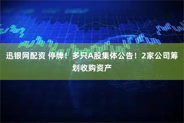 迅银网配资 停牌！多只A股集体公告！2家公司筹划收购资产