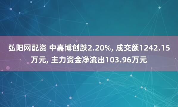 弘阳网配资 中嘉博创跌2.20%, 成交额1242.15万元, 主力资金净流出103.96万元